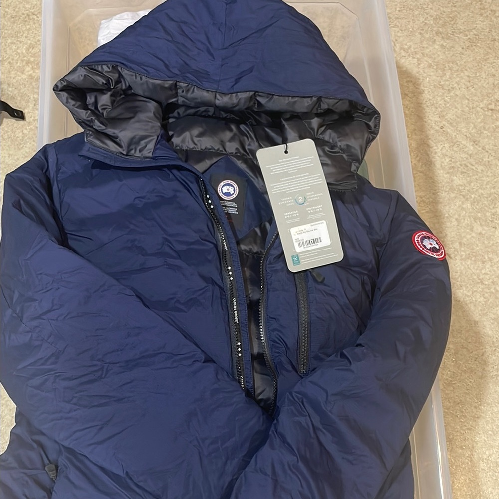 Canada Goose Navy Hooded Puffer Jacket